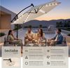 tectake Ampelschirm Sonnenschirm mit Doppeldach und LED Solar-Beleuchtung, 3,5x3,5 m, Balkonschirm Artemis, für Außen in Beige, 360° drehbar, wasserabweisend, neigbar, Kurbel, inkl. Schutzhülle Bild 2