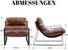 WAHSON OFFICE CHAIRS Loungesessel Moderner PU-Leder/ Chenille Ohrensessel mit Armlehnen für Wohnzimmer Bild 3