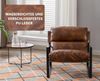 WAHSON OFFICE CHAIRS Loungesessel Moderner PU-Leder/ Chenille Ohrensessel mit Armlehnen für Wohnzimmer Bild 4