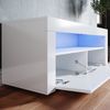 SONNI Lowboard TV Lowboard weiss Hochglanz mit LED Beleuchtung, Breite 120 cm, 12 Farben können eingestellt Werden, mit Klapptür, Griffloses Design Bild 2