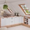 Küchenschrank für Dachschrägen R-Line Weiß Landhaus 80 cm ohne Schräge mit 2 Türen Vicco Bild 5