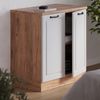 Küchenschrank für Dachschrägen R-Line Weiß Landhaus 80 cm ohne Schräge mit 2 Türen Vicco Bild 4