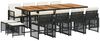 vidaXL 13-tlg. Garten-Essgruppe mit Kissen Schwarz Poly Rattan 3210807 Bild 2