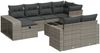 vidaXL 11-tlg. Garten-Sofagarnitur mit Kissen Grau Poly Rattan 3326074 Bild 2