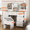 Flieks Schminktisch, Schminkkommode 120x40x135cm mit Hocker und LED-Spiegel Bild 3