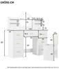 Flieks Schminktisch, Schminkkommode 120x40x135cm mit Hocker und LED-Spiegel Bild 4