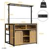 Celya Küchenbuffet Küchenschrank mit Arbeitsplatte und Stromanschluss (183cm hoher mit Hängeregal, Offene Fächer und Schiebetüren) ideal für den täglichen Einsatz in Küche, Esszimmer oder Wohnbereich Bild 2