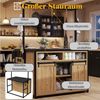Celya Küchenbuffet Küchenschrank mit Arbeitsplatte und Stromanschluss (183cm hoher mit Hängeregal, Offene Fächer und Schiebetüren) ideal für den täglichen Einsatz in Küche, Esszimmer oder Wohnbereich Bild 4