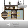 Celya Küchenbuffet Küchenschrank mit Arbeitsplatte und Stromanschluss (183cm hoher mit Hängeregal, Offene Fächer und Schiebetüren) ideal für den täglichen Einsatz in Küche, Esszimmer oder Wohnbereich Bild 3