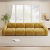 Flieks Modulares Sofa 4-Sitzer, Cloud Sofa mit runden Armlehnen, Chenille weich, rahmenlos bodennah, Lounge Sofa, Gelb Bild 2