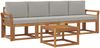 vidaXL Outdoor-Sofagarnitur mit Kissen 5 pcs Natürlich und Hellgrau 3365974 Bild 2