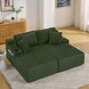 2-Sitzer Schlafsofa in Grün H 78 x T 186 x B 154 cm aus Kordstoff, rahmenlos mit Schlaffunktion Bild 3