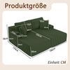 2-Sitzer Schlafsofa in Grün H 78 x T 186 x B 154 cm aus Kordstoff, rahmenlos mit Schlaffunktion Bild 5