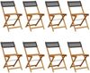 vidaXL Gartenstühle 8 Stk. Klappbar Schwarz Poly Rattan & Massivholz 3214594 Bild 2
