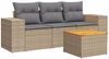 vidaXL 4-tlg. Garten-Sofagarnitur mit Kissen Beige Poly Rattan 3225317 Bild 2