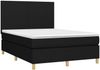 vidaXL Boxspringbett mit Matratze & LED Schwarz 140x190 cm Stoff 3135271 Bild 3