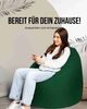 PATCH HOME Sitzsack Tropfenform – XL – Dunkelgrün, bequemer Sitzsack aus Luxus-Polyester-Gewebe, bereits befüllt Bild 2