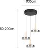 LED Pendelleuchte CELESTE höhenverstellbar 3-flammig Glas Chrom, Ø 35cm Bild 4