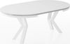 WFL GROUP Esstisch Clara White im Loft-Stil rund ausziehbar mit weißen Metallbeinen (MADE IN EU, erhältlich in zwei Größen – 100/120 cm, ausziehbar auf 180/200 cm), platzsparender Industrial Tisch in Holzoptik für Wohnzimmer oder Küche Bild 3