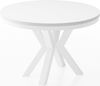 WFL GROUP Esstisch Clara White im Loft-Stil rund ausziehbar mit weißen Metallbeinen (MADE IN EU, erhältlich in zwei Größen – 100/120 cm, ausziehbar auf 180/200 cm), platzsparender Industrial Tisch in Holzoptik für Wohnzimmer oder Küche Bild 5