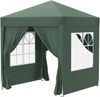Faltbarer Pavillon 2x2 m mit 4 abnehmbaren Seitenwänden und Tragetasche, aus Metall und Polyester, grün Bild 2