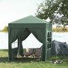 Faltbarer Pavillon 2x2 m mit 4 abnehmbaren Seitenwänden und Tragetasche, aus Metall und Polyester, grün Bild 4