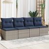 vidaXL | Gartensofa | mit Kissen Grau 220 x 62 x 69cm Poly-Rattan 366151 Bild 3