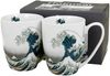 DUO ART GALLERY 2er-Set klassische Becher 360 ml THE GREAT WAVE inspired by HOKUSAI, New Bone China Porzellan Bild 3