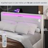 oyajia Polsterbett LED-Beleuchtung Doppelbett mit Ladefunktion und 4 Schubladen (Jugendbett Bettgestll), mit Type-C + USB, Ohne Matratze Bild 3