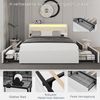 oyajia Polsterbett LED-Beleuchtung Doppelbett mit Ladefunktion und 4 Schubladen (Jugendbett Bettgestll), mit Type-C + USB, Ohne Matratze Bild 4