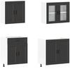 vidaXL 4-tlg. Küchenschrank-Set Porto Schwarz Holzwerkstoff 3314872 Bild 4
