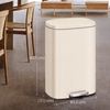 SONGMICS Mülleimer Küche, 50 Liter, Abfalleimer, Treteimer, mit Deckel, Softclose, Fußpedal, Stahl, Inneneimer, sandbeige Bild 5