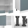 Küchenzeile R-Line Blau-Grau/Weiß 300 cm mit Hochschrank, AP Eiche Vicco Bild 5