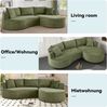 STILVORA Loungesofa mit Getränkehalter 3-Sitzer Kompressionssofa mit Kissen Cord Grün, Relaxsofa mit Bogenförmiges Design, für Wohnzimmer, Hotels, Apartments und Büros Bild 4