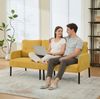 3-Sitzer-Sofa aus Cord mit Seitentasche, 171 x 72 x 80 cm, Gelb Bild 3