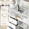 Kommode mit 3 Schubladen & 2 Türen Sideboard mit hochklappbarer Glastür 80 x 40 x 95,5 cm Weiß Bild 4