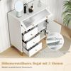Kommode mit 3 Schubladen & 2 Türen Sideboard mit hochklappbarer Glastür 80 x 40 x 95,5 cm Weiß Bild 5