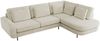CALENO L-Form Ecksofa 317x225 cm, Massivholz-Rahmen & Wellenfedern, Sitzhöhe 51 cm, modernes Polstersofa rückenecht bezogen & freistehend - Creme Schenille grob gewebt - Rechts Seite Bild 5
