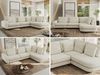 CALENO L-Form Ecksofa 317x225 cm, Massivholz-Rahmen & Wellenfedern, Sitzhöhe 51 cm, modernes Polstersofa rückenecht bezogen & freistehend - Creme Schenille grob gewebt - Rechts Seite Bild 2