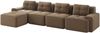 Modulares Sofa aus Cord, 4-Sitzer mit Chaiselongue, Tiefsitz, 382x177x69 cm, braun Bild 4
