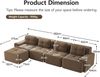 Modulares Sofa aus Cord, 4-Sitzer mit Chaiselongue, Tiefsitz, 382x177x69 cm, braun Bild 3
