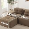 Modulares Sofa aus Cord, 4-Sitzer mit Chaiselongue, Tiefsitz, 382x177x69 cm, braun Bild 5