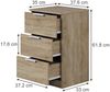 Nachttisch Fino Sonoma 37.6 x 61.8 cm mit 3 Schubladen Vicco Bild 2