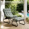 LVHOM Sessel mit Hocker, Gepolsterter Loungesessel aus Cord mit Metallgestell, ergonomischer Relaxsessel für Wohnzimmer und Schlafzimmer, Grün Bild 5