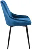 Vente-unique - MASURIE Stuhl SamtStoff Blau - B 56 cm x H 85,5 cm x L 49 cm Bild 4