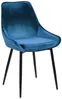 Vente-unique - MASURIE Stuhl SamtStoff Blau - B 56 cm x H 85,5 cm x L 49 cm Bild 3