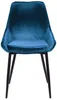 Vente-unique - MASURIE Stuhl SamtStoff Blau - B 56 cm x H 85,5 cm x L 49 cm Bild 2