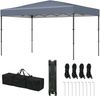 365 x 225 cm Pop-up-Pavillon mit tragbarer Tragetasche 9 Heringe 4 Windseile faltbarer Outdoor-Sonnenschutz Pavillon Grau Bild 1