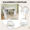 SeedWave Hochbett Merzeck Hochbett mit Rutsche, Schnrank, Unterschreibtisch, 90x200 cm Arbeitstisch mit 2 offenen Fächern, schräge Leiter mit 4 Stufen Bild 3