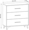 AX LIVING Drei Schubladen Kommode Fabriani K3S Eiche Riviera 91 cm Bild 2